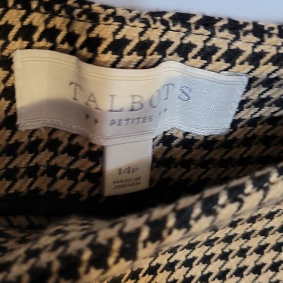 Talbots Houndstooth Womens Pants Size 14P Black & Beige Heritage Collection - Picture 5 of 13